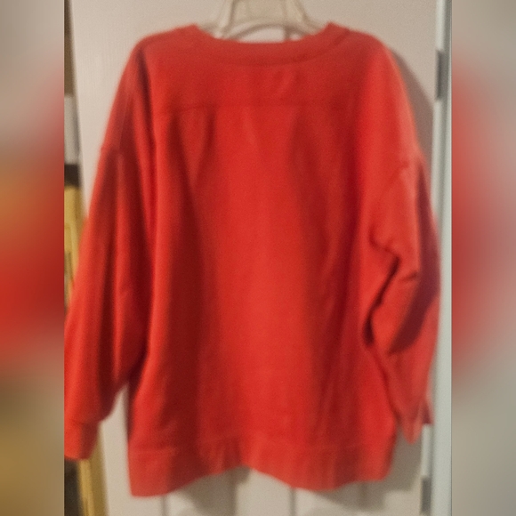 Lululemon Perfectly Oversized Crew in a vibrant red or orange color Size 14 - Picture 4 of 7